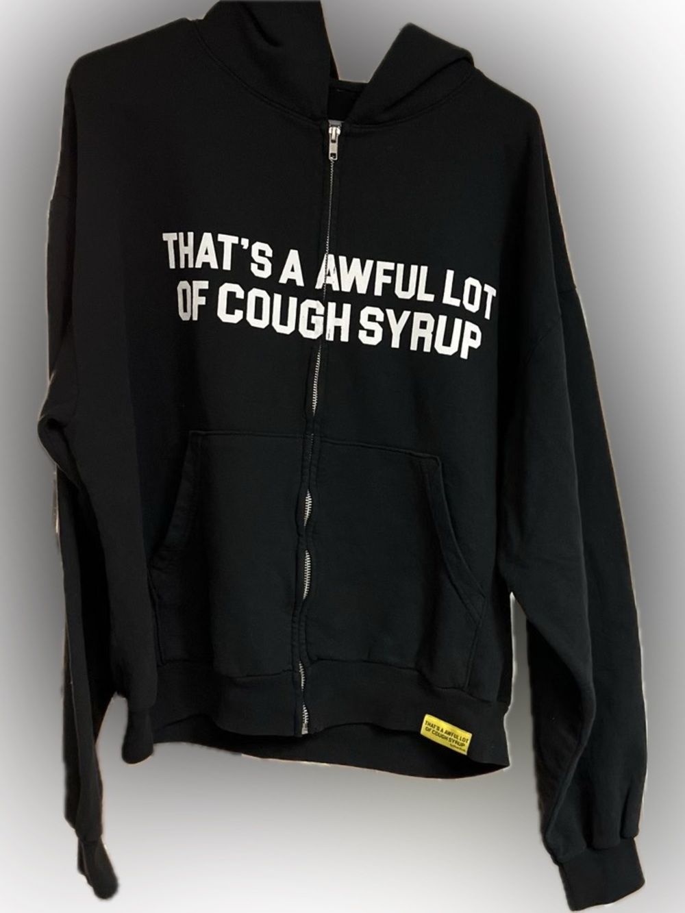Black nwot thats a awful lot of cough syrup Desto Dubb authentic Zip-Up Hoodie L